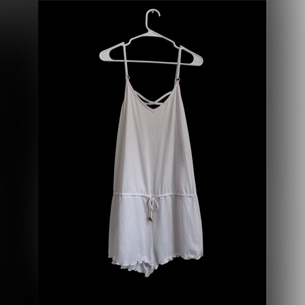 California Waves White Sleeveless Cover-Up Romper